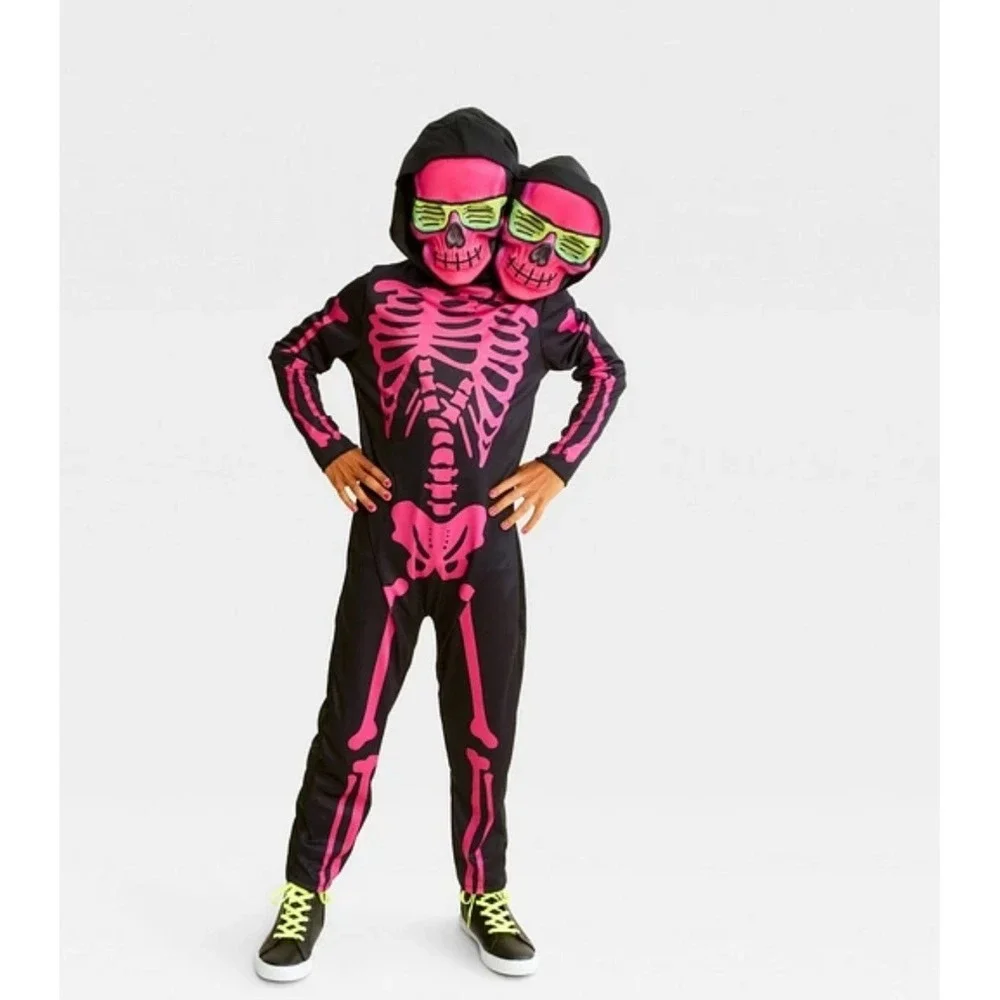 Stuffable Two-Headed Skeleton Kid's Halloween Costume 10-12 Large Hyde And Eek‎